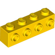 Lego kostka (kostička) 1x4 s nopy na jedné straně, žlutá (3041424, 4164073)